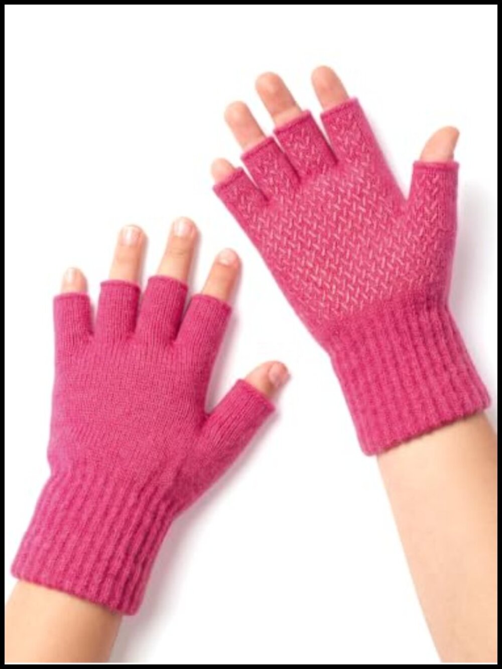 Kids 100% Merino Wool Fingerless Gloves Warm Knit Winter Stretchy